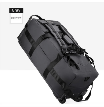 80L Rolling Duffle Bag with Wheels 31" Heavy-Duty Foldable Travel Duffel Bag Water-Resistant Wheeled Luggage with Shoulder Strap