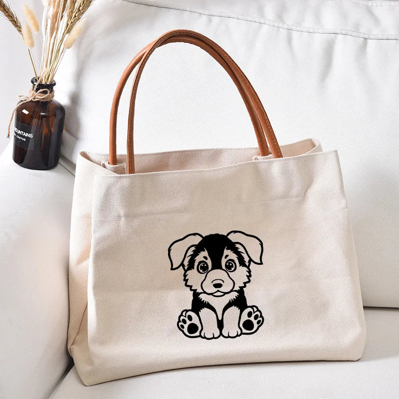 Dachshund Dog Dachshund Dog Printed Women Canvas Tote Bag Gift for Dog Lovers Work Bag Lady Fashion Beach Bag Shopping Bag