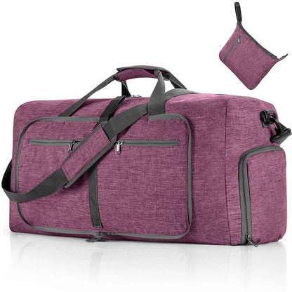 Travel Duffle Bag for Men 65L Foldable Outdoor Travel Duffel Bag with Shoes Compartment Overnight Bag for Men Women Handbag