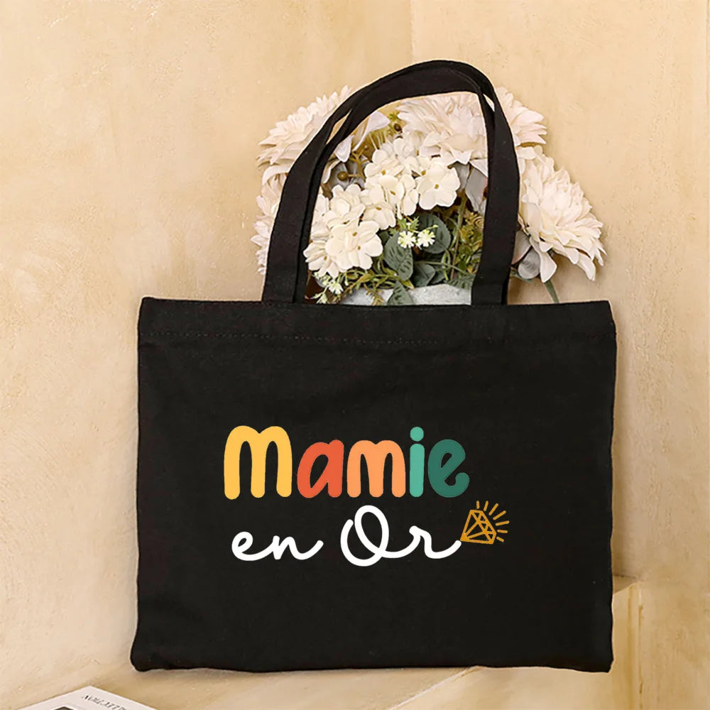Thank You Grandma for All These Magical Moments Printed Women Tote Bag Canvas Shopping Bags Female Shoulder Bag Gift for Mamie