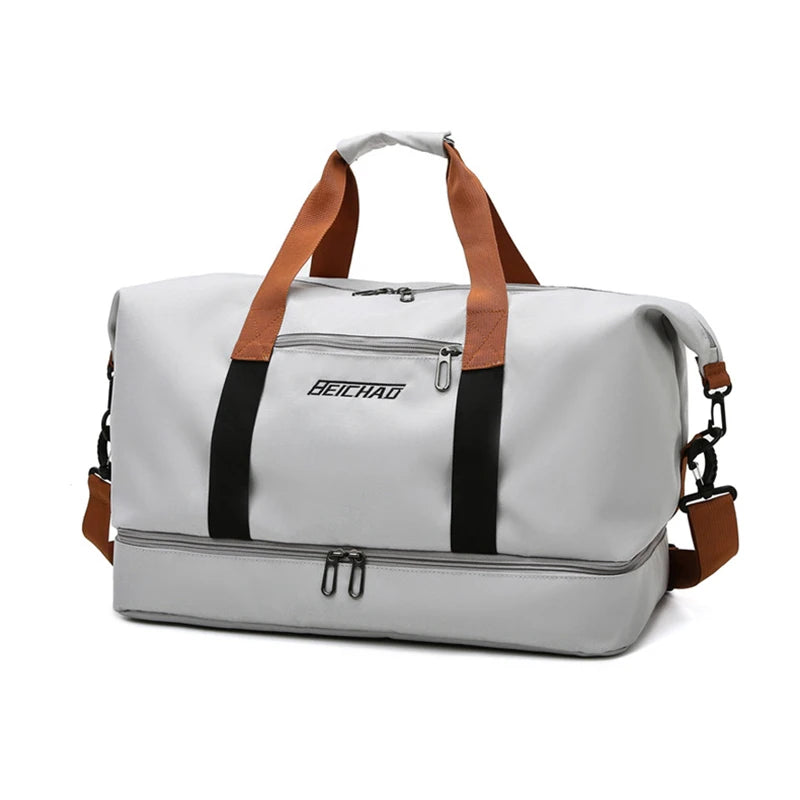 Expandable Travel Duffle Bag for Women, Sports Handbag, Fitness Bag, Large Capacity, One Shoulder Weekend Overnight Bag