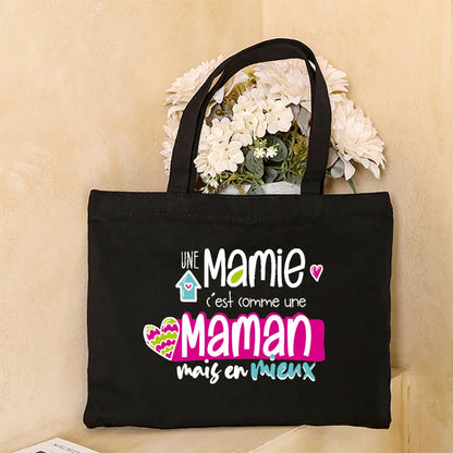 Thank You Grandma for All These Magical Moments Printed Women Tote Bag Canvas Shopping Bags Female Shoulder Bag Gift for Mamie