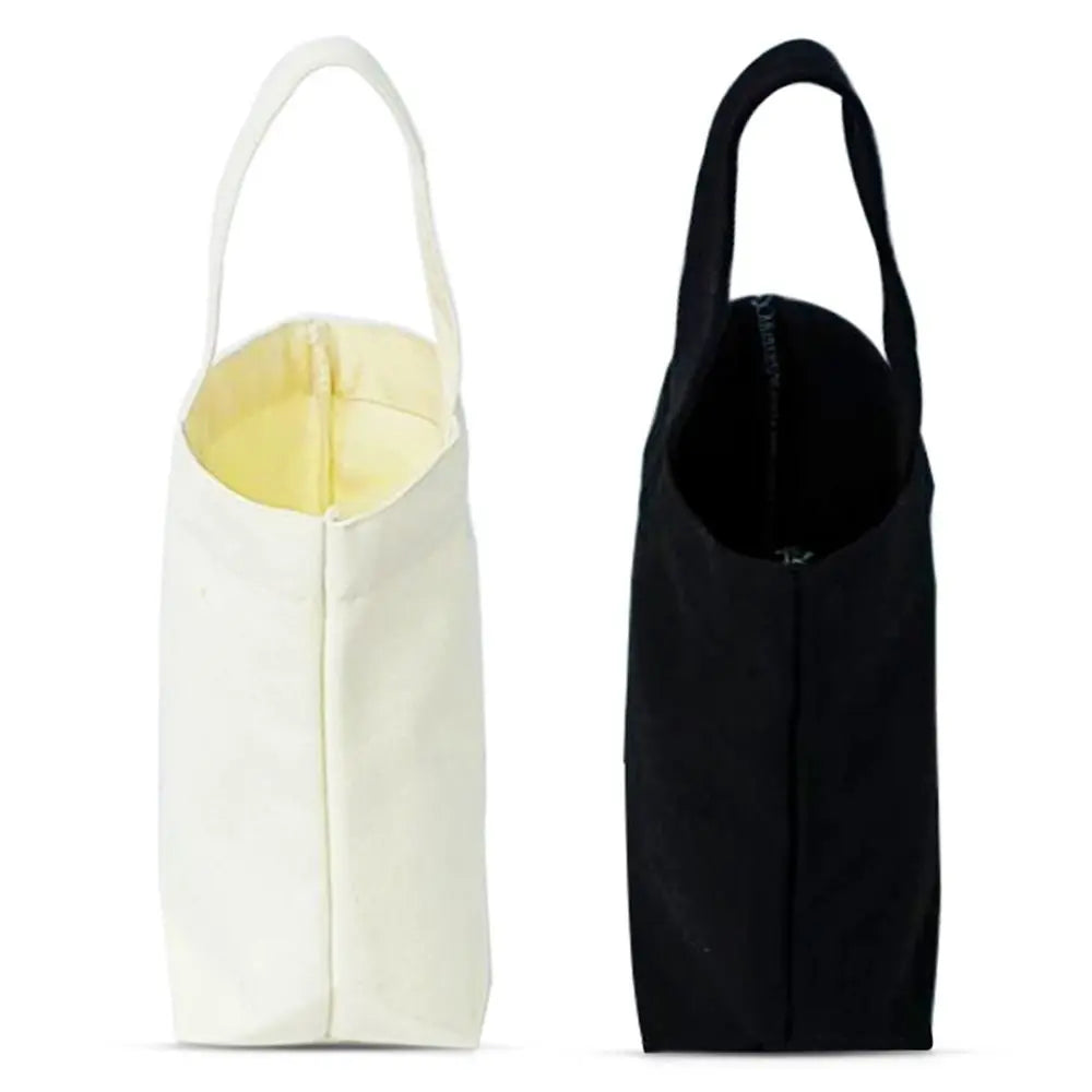 Beige Black Tote Bag Creative Solid Color Canvas Handhold Bag DIY Large Capacity Canvas Handbag Shopping