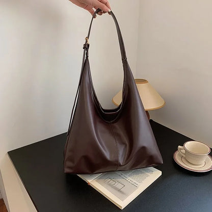 HOMEFISH New women's commuter tote bag, vintage style large-capacity hand-held shoulder bag