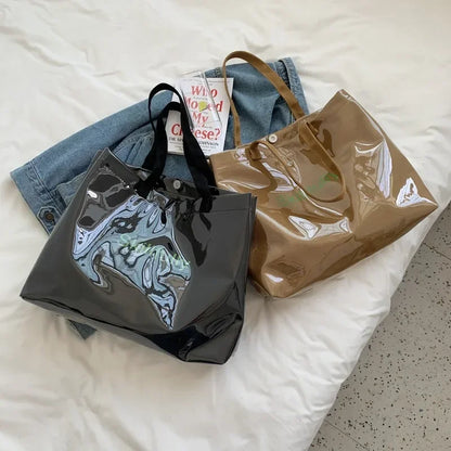 Fashion Transparent Women's Tote Bag Large Capacity Women Luxury Designer Handbag Bags Ladies Shoulder Bag with Free Shipping