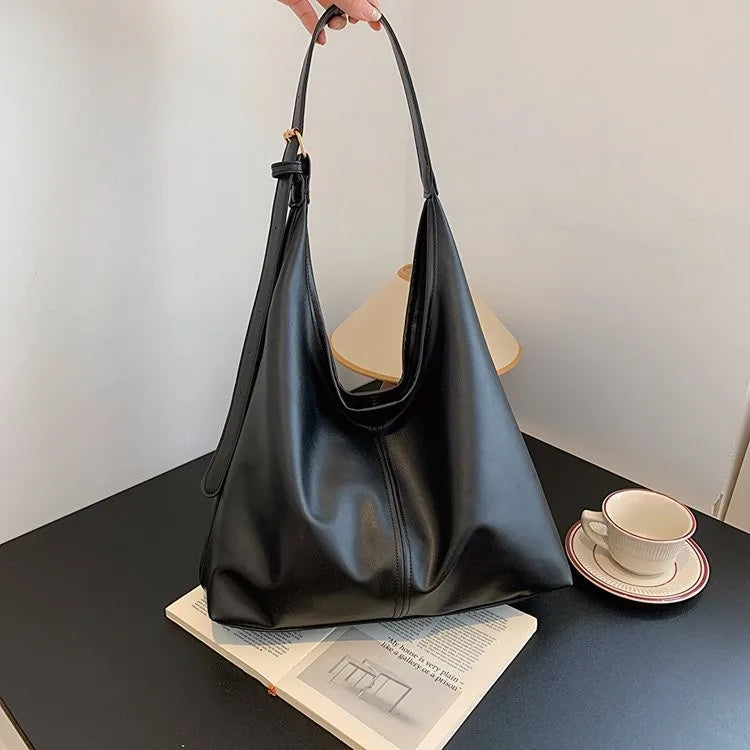 HOMEFISH New women's commuter tote bag, vintage style large-capacity hand-held shoulder bag