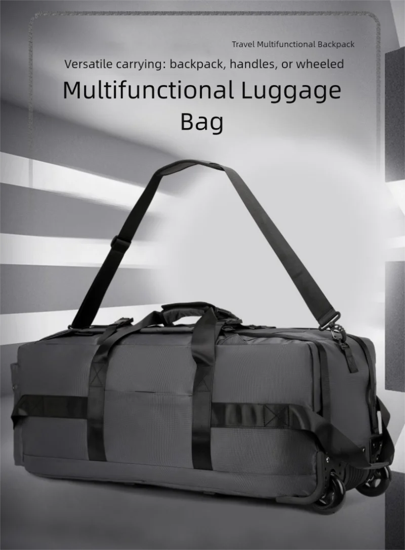 80L Rolling Duffle Bag with Wheels 31" Heavy-Duty Foldable Travel Duffel Bag Water-Resistant Wheeled Luggage with Shoulder Strap