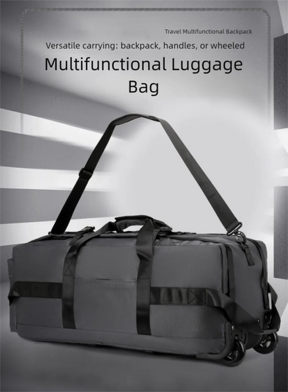 80L Rolling Duffle Bag with Wheels 31" Heavy-Duty Foldable Travel Duffel Bag Water-Resistant Wheeled Luggage with Shoulder Strap
