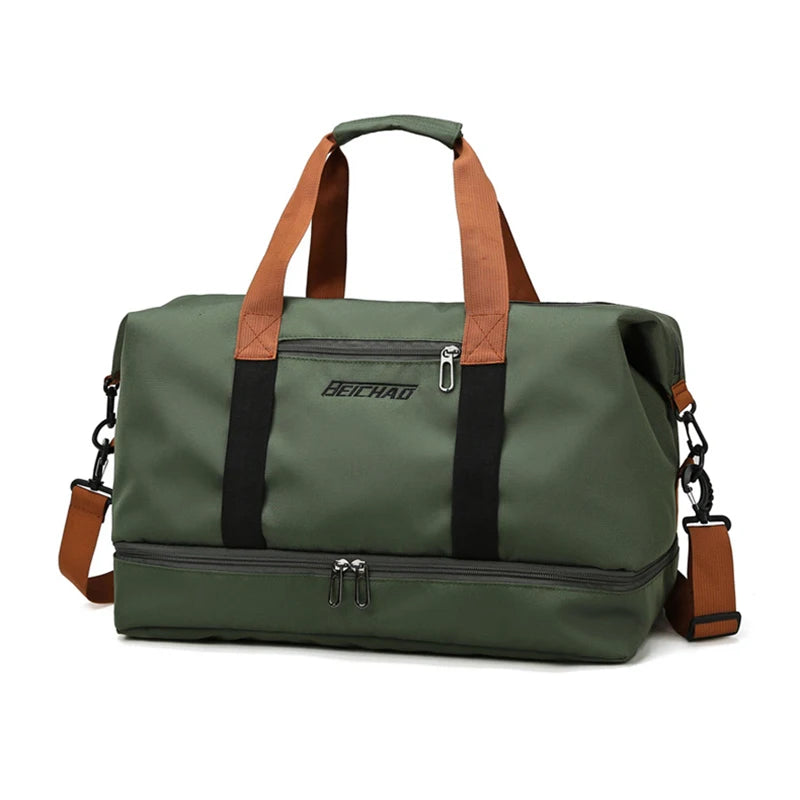 Expandable Travel Duffle Bag for Women, Sports Handbag, Fitness Bag, Large Capacity, One Shoulder Weekend Overnight Bag