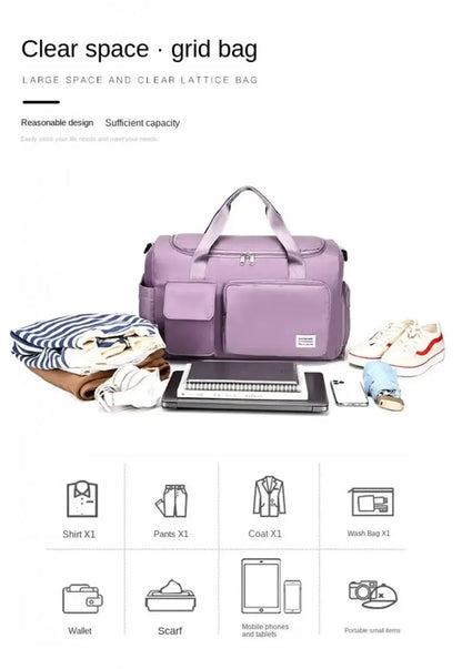 Travel Bag Large Capacity Weekender Carry On Duffle Bags with Shoe Compartment Sports Fitness Bags for Women Shoulder Bag