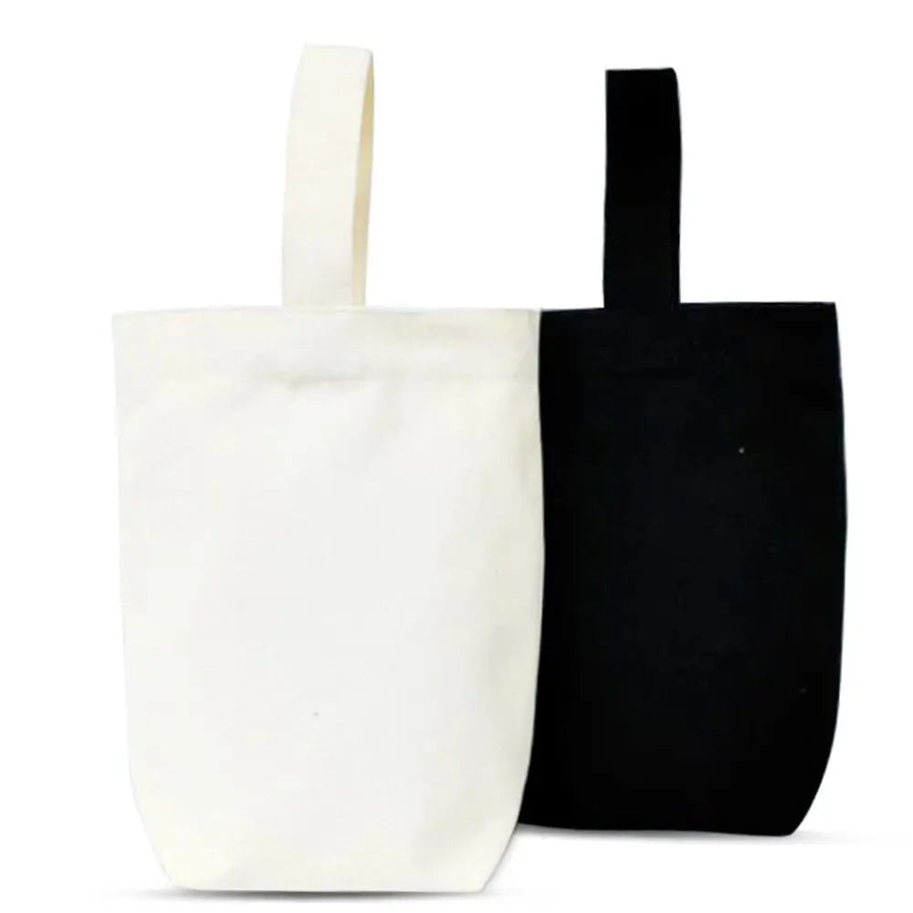 Beige Black Tote Bag Creative Solid Color Canvas Handhold Bag DIY Large Capacity Canvas Handbag Shopping