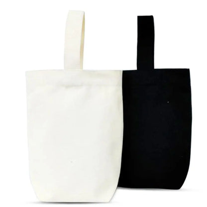 Beige Black Tote Bag Creative Solid Color Canvas Handhold Bag DIY Large Capacity Canvas Handbag Shopping