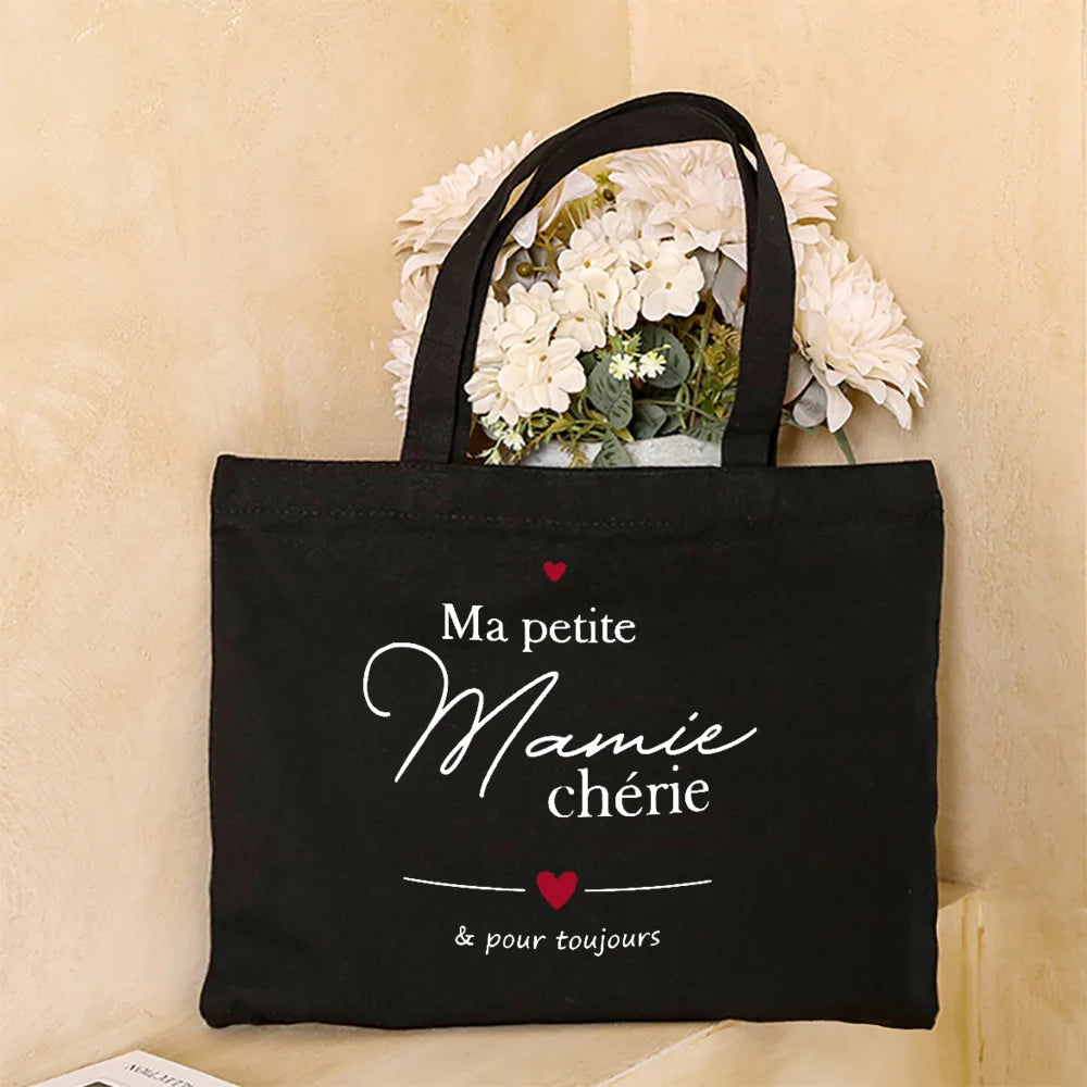 Thank You Grandma for All These Magical Moments Printed Women Tote Bag Canvas Shopping Bags Female Shoulder Bag Gift for Mamie