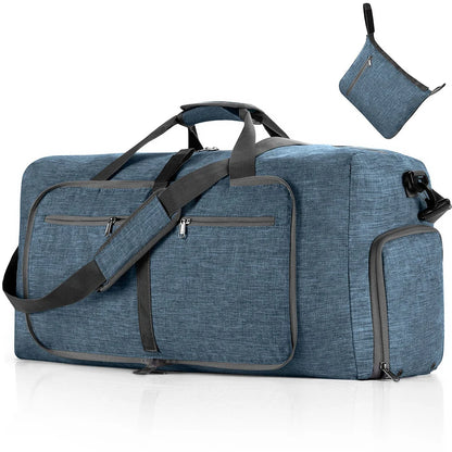 Travel Duffle Bag for Men 65L Foldable Outdoor Travel Duffel Bag with Shoes Compartment Overnight Bag for Men Women Handbag