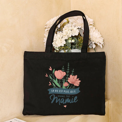 Thank You Grandma for All These Magical Moments Printed Women Tote Bag Canvas Shopping Bags Female Shoulder Bag Gift for Mamie