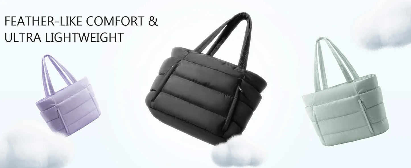Trendy Quilted Tote Bag for Women Multi Compartment Zip Top Handbag Urban Stylish Daily Use Short Trip bags for women
