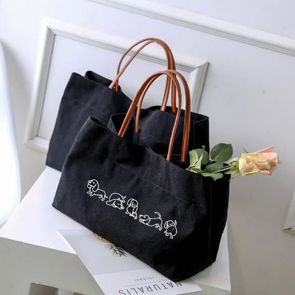 Dachshund Dog Dachshund Dog Printed Women Canvas Tote Bag Gift for Dog Lovers Work Bag Lady Fashion Beach Bag Shopping Bag