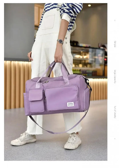 Travel Bag Large Capacity Weekender Carry On Duffle Bags with Shoe Compartment Sports Fitness Bags for Women Shoulder Bag
