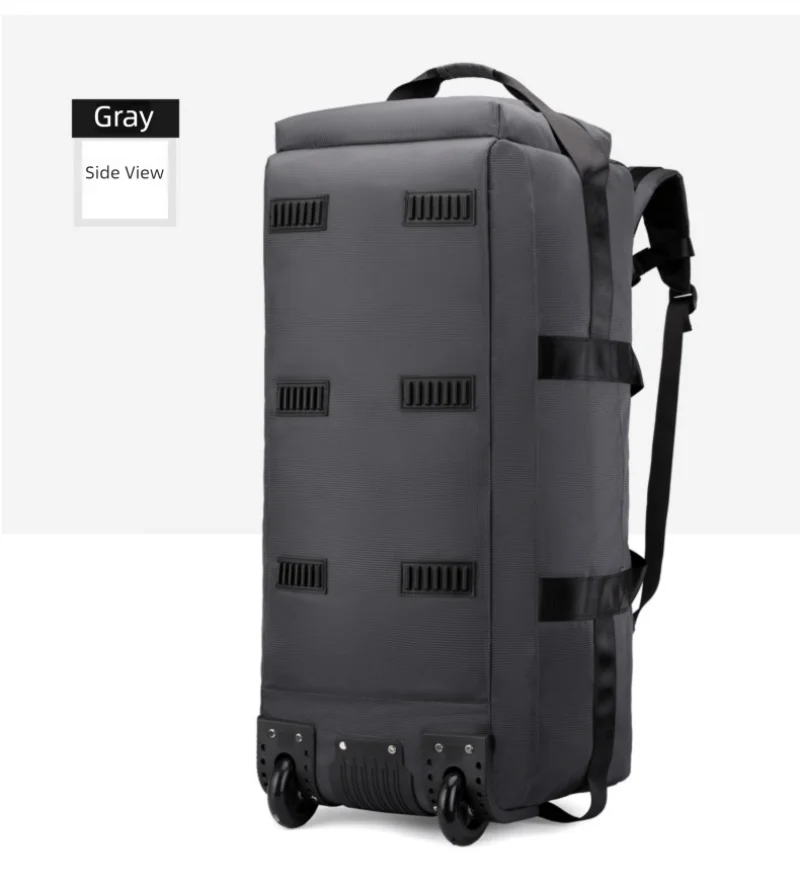 80L Rolling Duffle Bag with Wheels 31" Heavy-Duty Foldable Travel Duffel Bag Water-Resistant Wheeled Luggage with Shoulder Strap