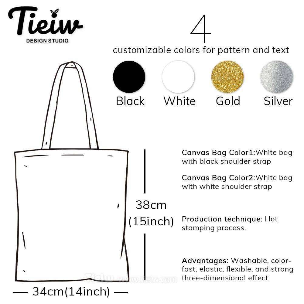 Custom Tote Bag With Name And Heart Personalized Canvas Shopping Bag Eco-Friendly Gift For Bridesmaid Wedding And Birthday