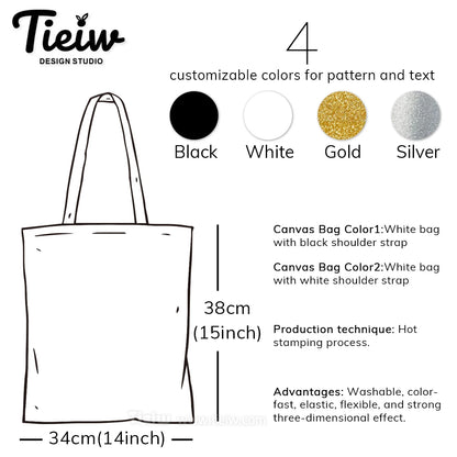 Custom Tote Bag With Name And Heart Personalized Canvas Shopping Bag Eco-Friendly Gift For Bridesmaid Wedding And Birthday
