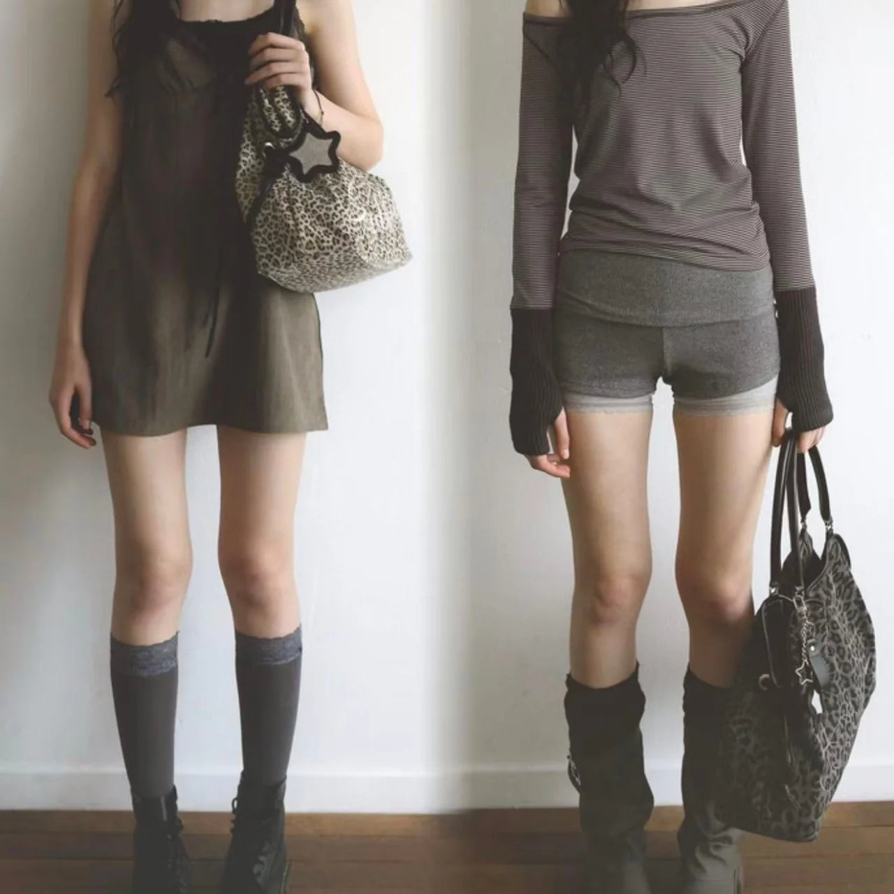 Y2K Polka Dot Suede Storage Bags Women Brown Slouchy Tote Drawstring Design Magnetic Buckle Underarm Bag With Star Pendant