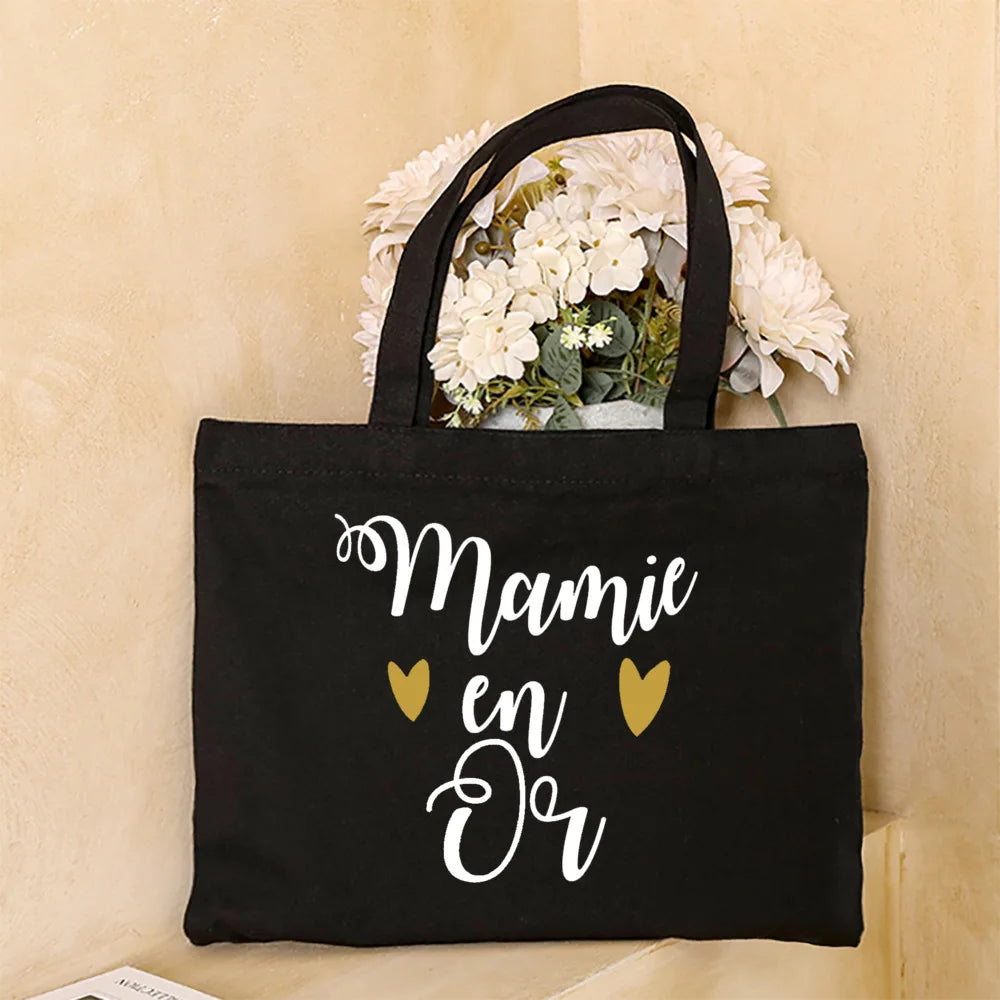 Thank You Grandma for All These Magical Moments Printed Women Tote Bag Canvas Shopping Bags Female Shoulder Bag Gift for Mamie