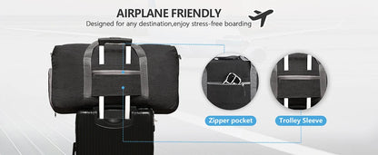 Travel Duffle Bag for Men 65L Foldable Outdoor Travel Duffel Bag with Shoes Compartment Overnight Bag for Men Women Handbag