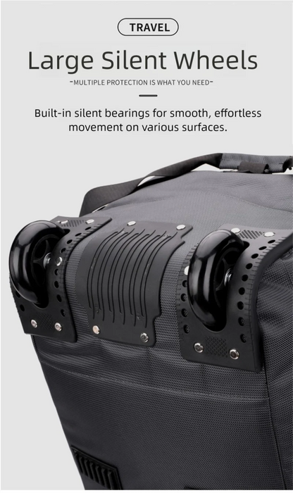 80L Rolling Duffle Bag with Wheels 31" Heavy-Duty Foldable Travel Duffel Bag Water-Resistant Wheeled Luggage with Shoulder Strap