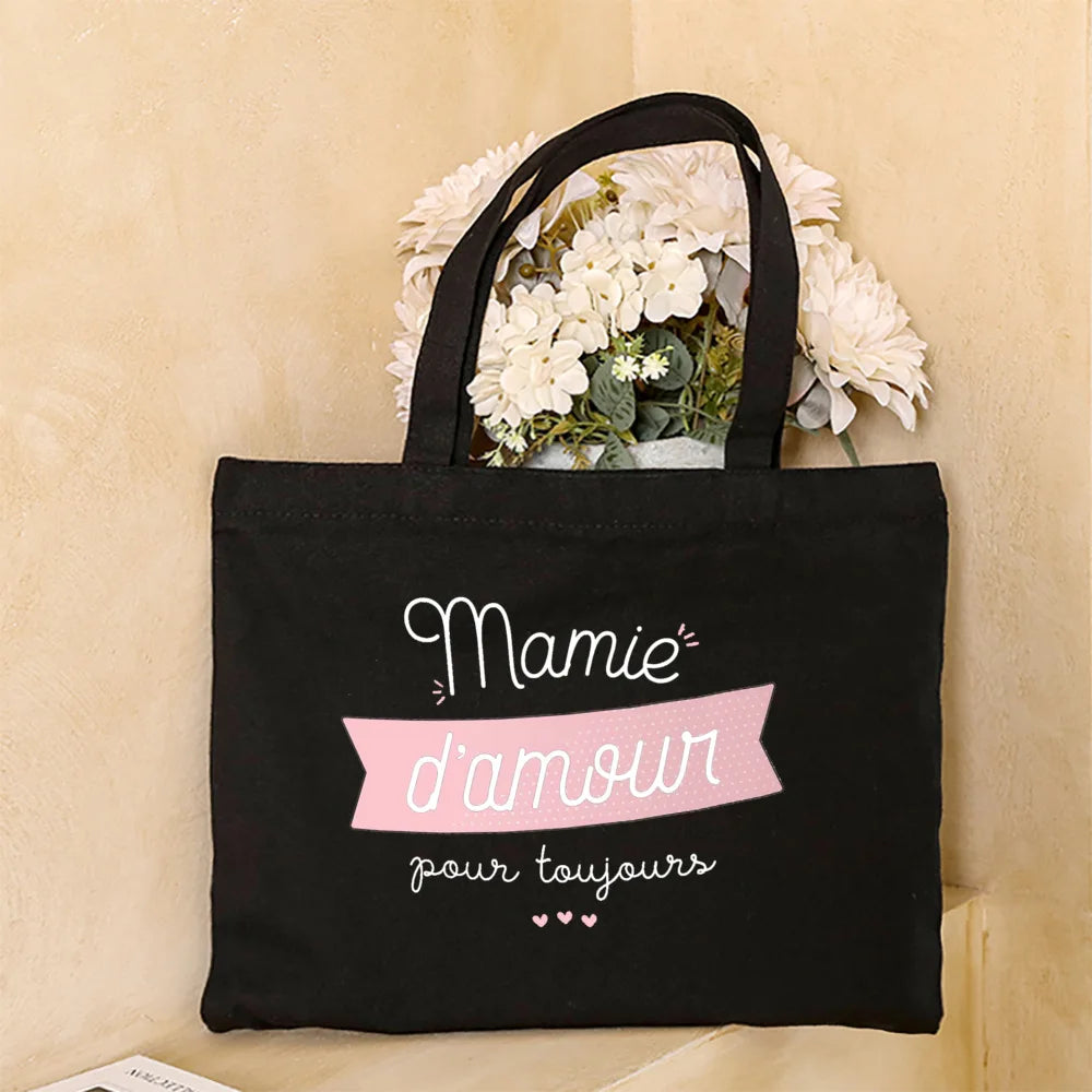 Thank You Grandma for All These Magical Moments Printed Women Tote Bag Canvas Shopping Bags Female Shoulder Bag Gift for Mamie