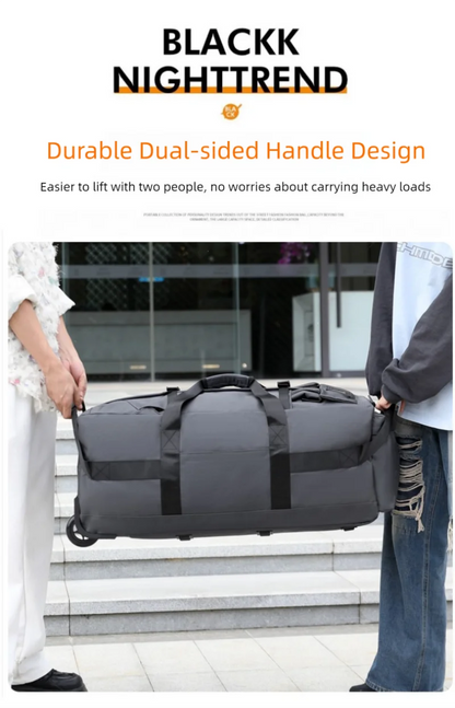 80L Rolling Duffle Bag with Wheels 31" Heavy-Duty Foldable Travel Duffel Bag Water-Resistant Wheeled Luggage with Shoulder Strap