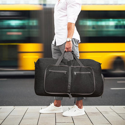 Travel Duffle Bag for Men 65L Foldable Outdoor Travel Duffel Bag with Shoes Compartment Overnight Bag for Men Women Handbag