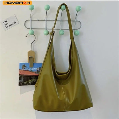 HOMEFISH New women's commuter tote bag, vintage style large-capacity hand-held shoulder bag