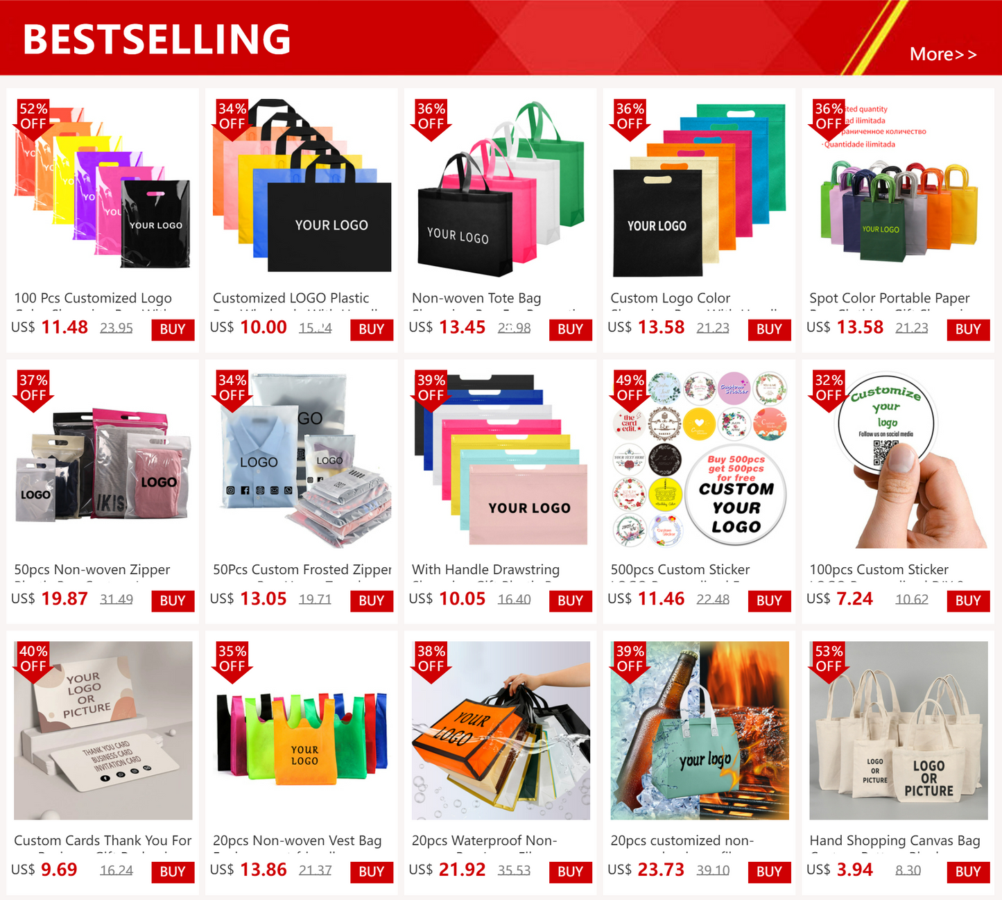 Non-woven Tote Bag Shopping Bag For Promotion And Advertisement 10/20 Pcs Wholesale Custom Logo/Printing fee not included