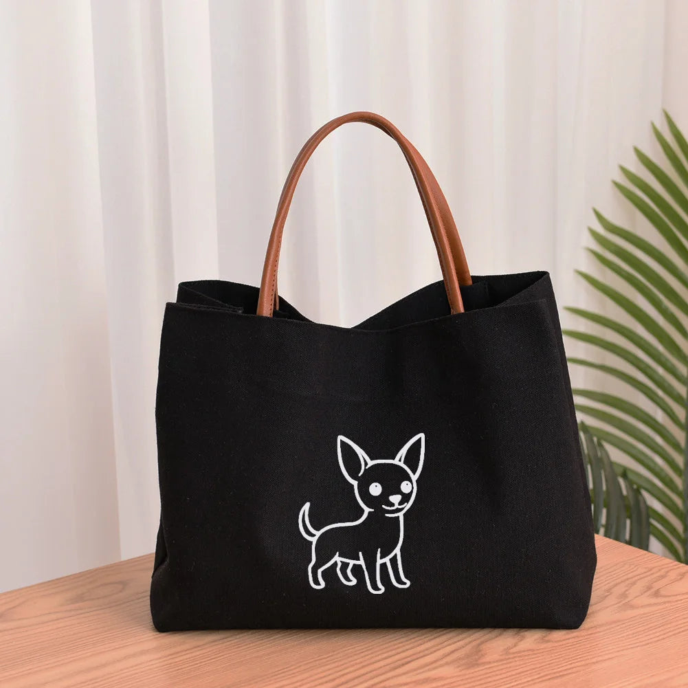 Dachshund Dog Dachshund Dog Printed Women Canvas Tote Bag Gift for Dog Lovers Work Bag Lady Fashion Beach Bag Shopping Bag