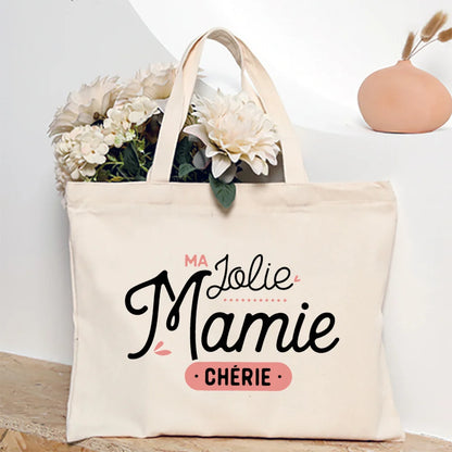 Thank You Grandma for All These Magical Moments Printed Women Tote Bag Canvas Shopping Bags Female Shoulder Bag Gift for Mamie