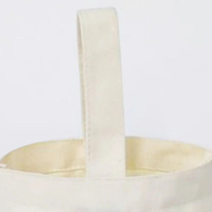 Beige Black Tote Bag Creative Solid Color Canvas Handhold Bag DIY Large Capacity Canvas Handbag Shopping