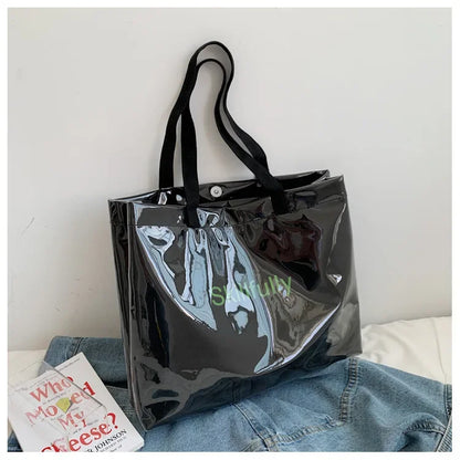 Fashion Transparent Women's Tote Bag Large Capacity Women Luxury Designer Handbag Bags Ladies Shoulder Bag with Free Shipping