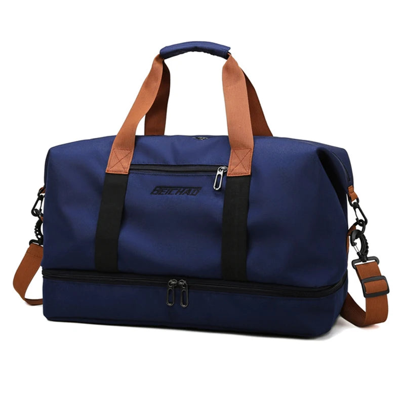 Expandable Travel Duffle Bag for Women, Sports Handbag, Fitness Bag, Large Capacity, One Shoulder Weekend Overnight Bag