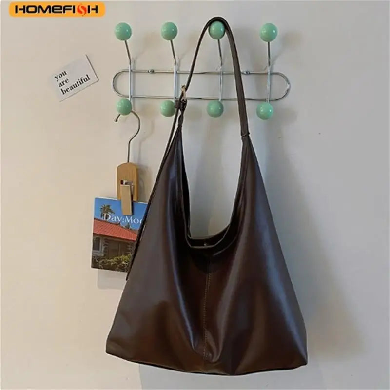 HOMEFISH New women's commuter tote bag, vintage style large-capacity hand-held shoulder bag