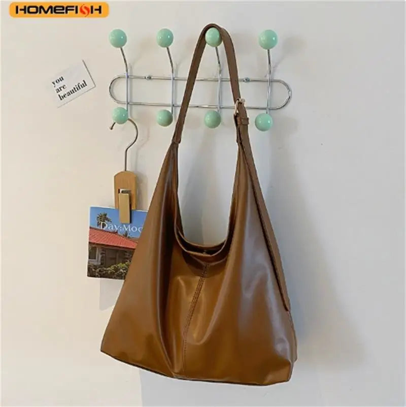 HOMEFISH New women's commuter tote bag, vintage style large-capacity hand-held shoulder bag
