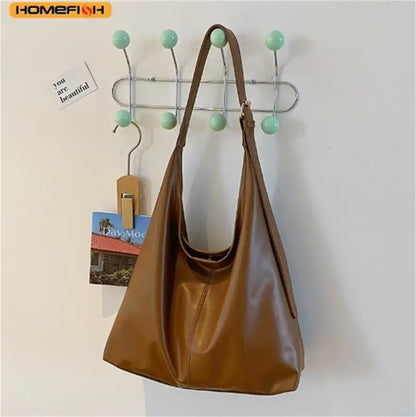 HOMEFISH New women's commuter tote bag, vintage style large-capacity hand-held shoulder bag