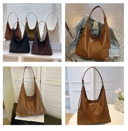 HOMEFISH New women's commuter tote bag, vintage style large-capacity hand-held shoulder bag