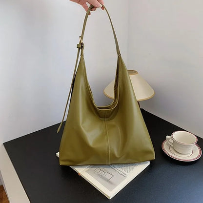 HOMEFISH New women's commuter tote bag, vintage style large-capacity hand-held shoulder bag