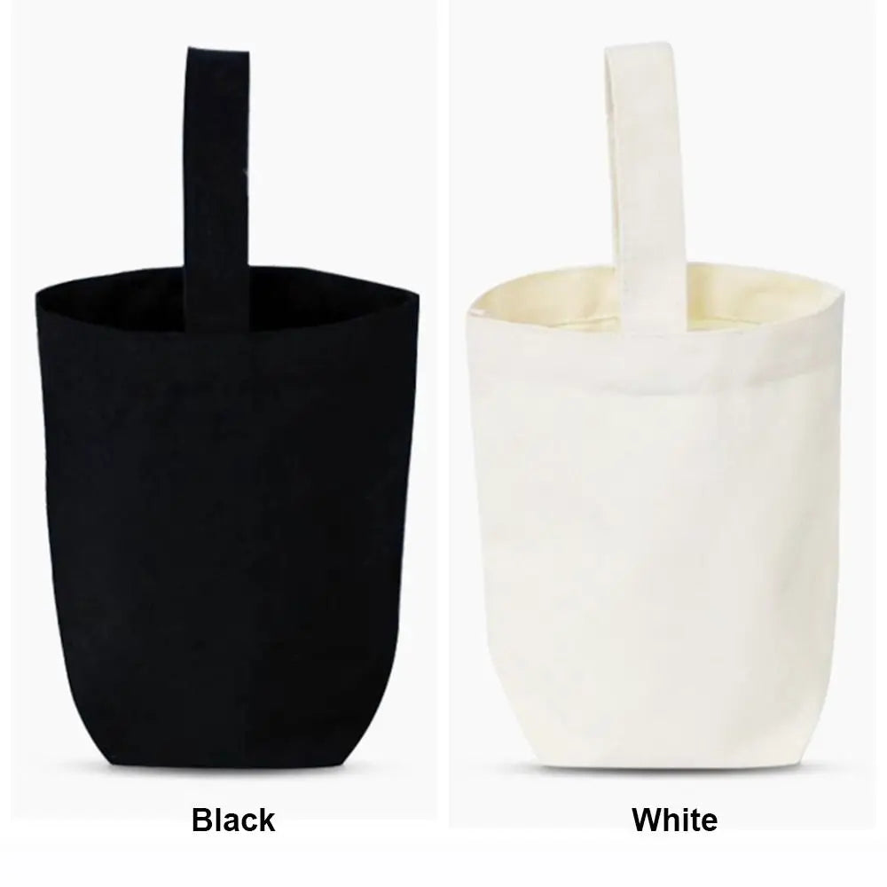 Beige Black Tote Bag Creative Solid Color Canvas Handhold Bag DIY Large Capacity Canvas Handbag Shopping