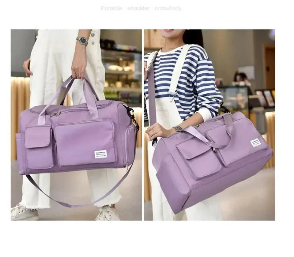 Travel Bag Large Capacity Weekender Carry On Duffle Bags with Shoe Compartment Sports Fitness Bags for Women Shoulder Bag