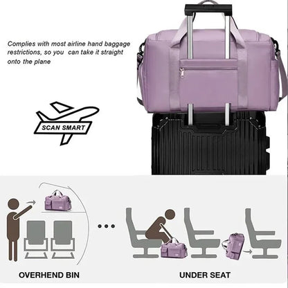 Travel Bag Large Capacity Weekender Carry On Duffle Bags with Shoe Compartment Sports Fitness Bags for Women Shoulder Bag