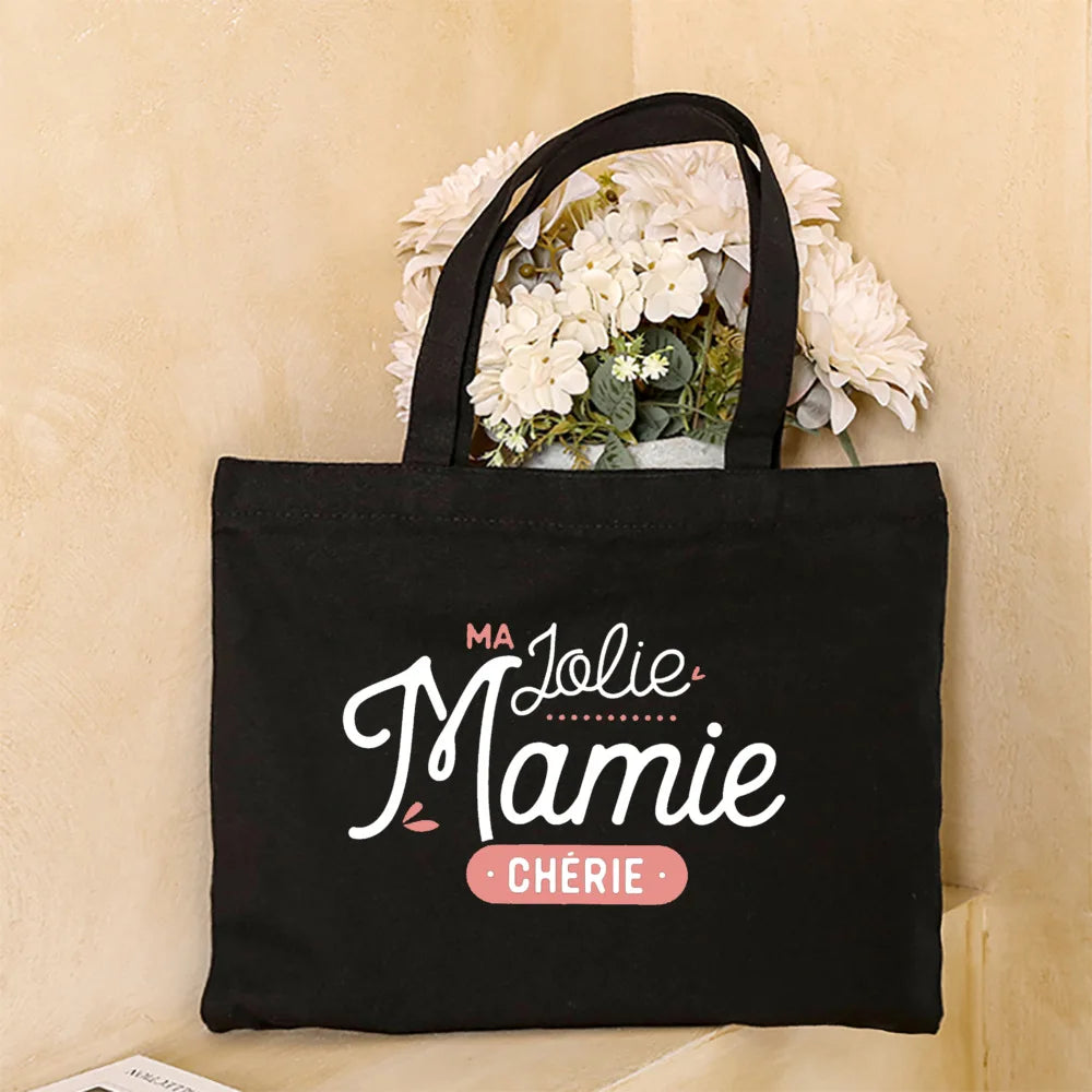 Thank You Grandma for All These Magical Moments Printed Women Tote Bag Canvas Shopping Bags Female Shoulder Bag Gift for Mamie
