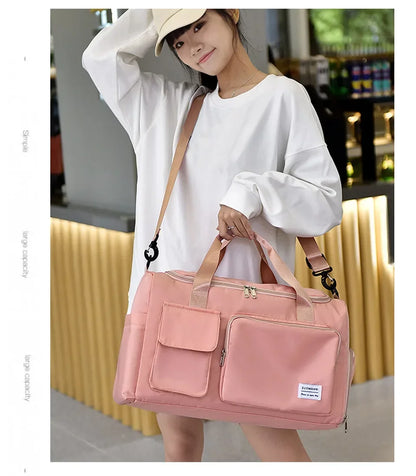 Travel Bag Large Capacity Weekender Carry On Duffle Bags with Shoe Compartment Sports Fitness Bags for Women Shoulder Bag