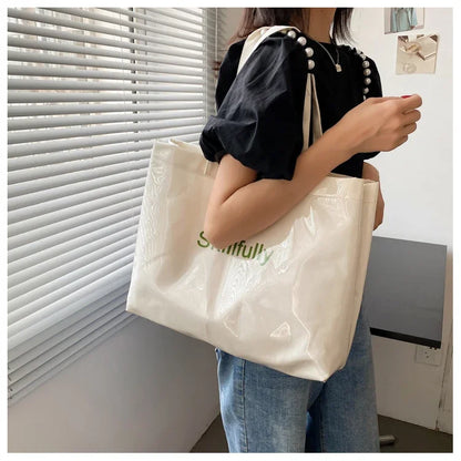 Fashion Transparent Women's Tote Bag Large Capacity Women Luxury Designer Handbag Bags Ladies Shoulder Bag with Free Shipping